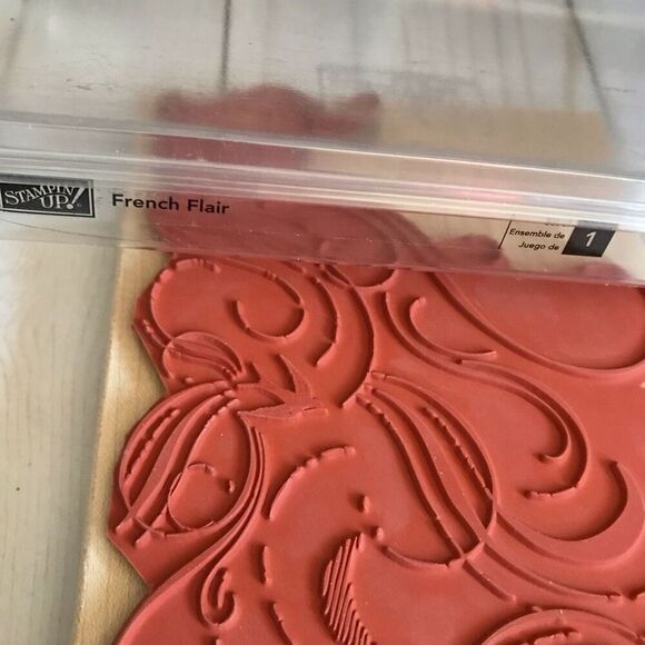 Stampin up! wood mounted rubber stamp French flair card making New without tags - Picture 3 of 3